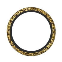 Car Steering Wheel Cover For Men Women Elastic Non-Slip Car Steering Wheel Covers Protector Universal 15 Inch Gold Leopard