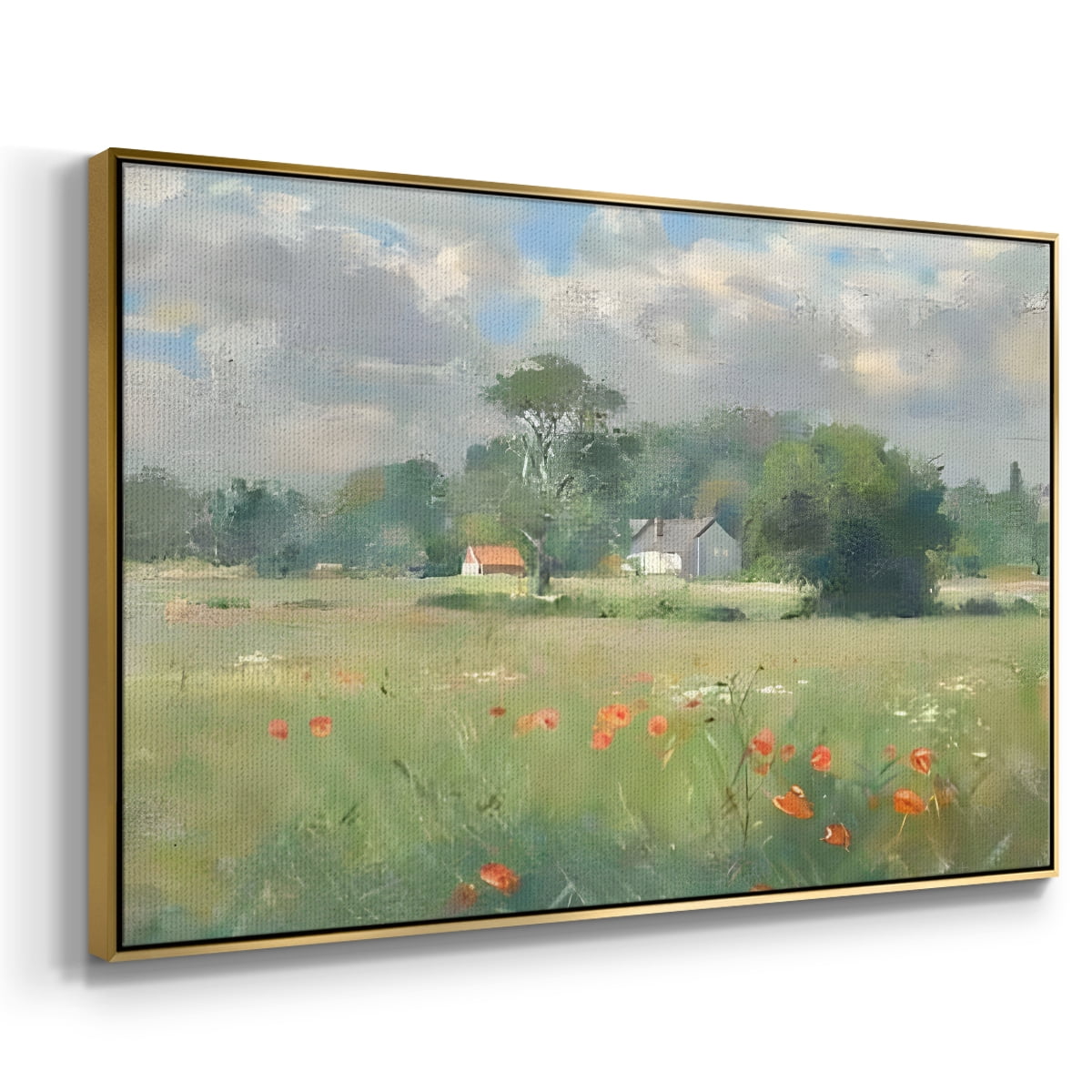 Vintage Landscape-CCLXI By Wexford Home Framed in Gold Wood Gallery Wrapped Canvas 25 in. x 37 in.