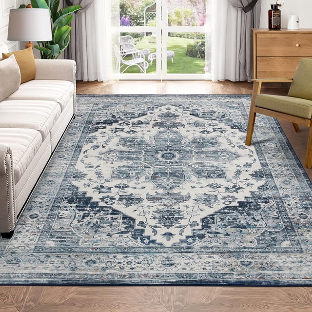 Washable Rugs Vintage Rugs Kitchen Runner Rug Stain Resistant Carpet for Hallway Soft Touch Floor Cover for Bedroom Laundry
