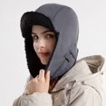 thumbnail image 2 of Audhol Bomber Hat Women's Foldable Handmade Ear Protection Warm Wool Cap Cotton Slouchy Hat Knitted Hat Windproof Cold Sweat Hat Hunting Hat B One Size, 2 of 8