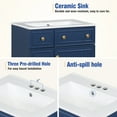 thumbnail image 6 of 24" Durable Compact Freestanding Cabinet, Bathroom Storage Unit with Soft Close Door, Modern Small Bathroom Vanity with Storage for Bathroom, Blue, 6 of 9