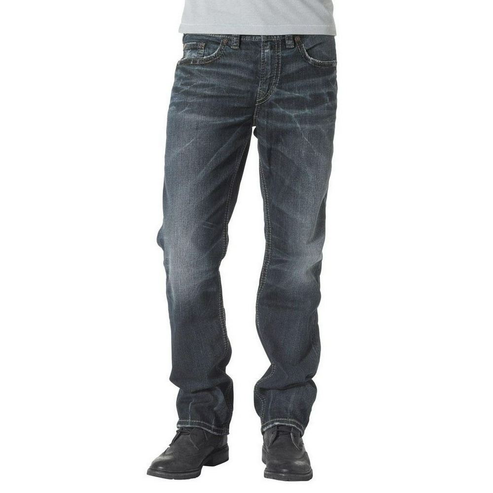Silver Jeans - Silver Jeans Denim Mens Grayson Distressed Dark Wash ...