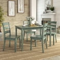 thumbnail image 2 of Weston Home Lexington 5-Piece Dining Set, 4 Ladder Back Chairs, Dark Sea Green, 2 of 6