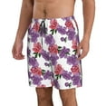 thumbnail image 2 of Kdxio Peonies Pattern Mens Casual Shorts - Drawstring Summer Beach Sports Shorts for Men, 2 of 9