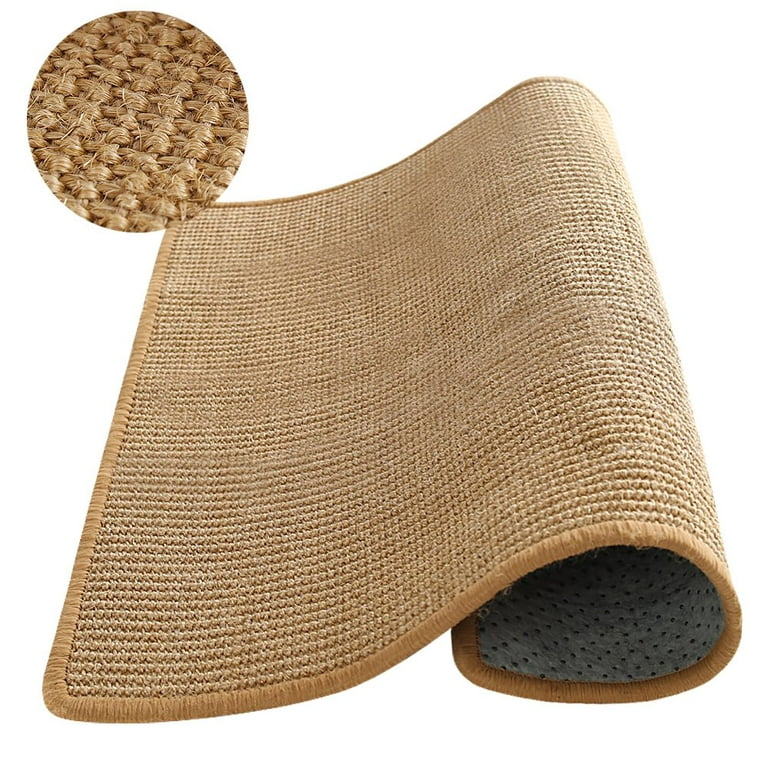 Downtown Pet Supply Natural Cat Scratching Mat with Premium Sisal, Exerciser Mat Toy for Kitty with Non Slip Backing Oatmeal, Small