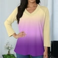 thumbnail image 7 of Hearthz Raglan 3/4 Sleevets for Women V Neck Baseball Jersey Contrast Tops for Women Trendy Fall Womens Blouses, 7 of 7