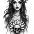 thumbnail image 4 of Autocollants de Tatouage Étanches 3D Crâne Réalistes pour Hommes Femmes Fêtes Événements, 4 of 5