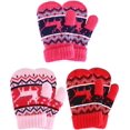 thumbnail image 1 of 3 pares de guantes de dedo completo para niños, mitones de punto cálidos de invierno, guantes de Navidad gruesos de felpa para bebés, niños y niñas Xemadio WMCH-290, 1 of 3