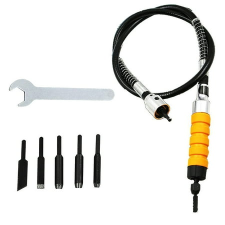 

dido Manual Wood Tool Wood Tool Set Electric with 5 Tips Wrench Flexible Flex Shaft Hand Tool