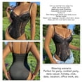 thumbnail image 5 of Lace See Through Bodysuit Charming Patchwork Women Body Leotard for Party Date Daily Black L, 5 of 6
