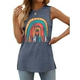 thumbnail image 3 of MOSHU Summer Womens Tank Tops Sleeveless Graphic Print Shirts for Women Casual Side Slit Tunic Tops, 3 of 9