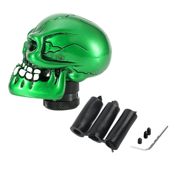 Pomo de palanca de cambios modificado para coche con cabeza de calavera y esqueleto, palanca de cambios Universal, color verde Jadeshay A