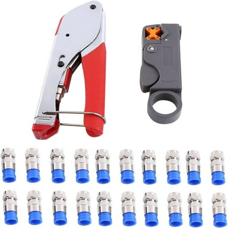 

Top-of-the-line Professional-grade Advanced Wire Installation Set - High-Quality Precision RG6/RG59 Coaxial Cable Crimper and Wire Stripper Kit - Advanced Compression Tool with F Connecto