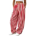 thumbnail image 2 of Cfrylhy Womens Striped Jeans Wide Leg Baggy Denim Pants Trendy Casual Trousers with Pockets, 2 of 7