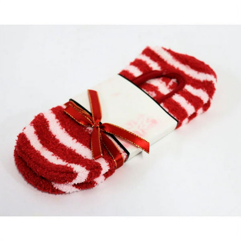 Red Fluffy Slipper Socks