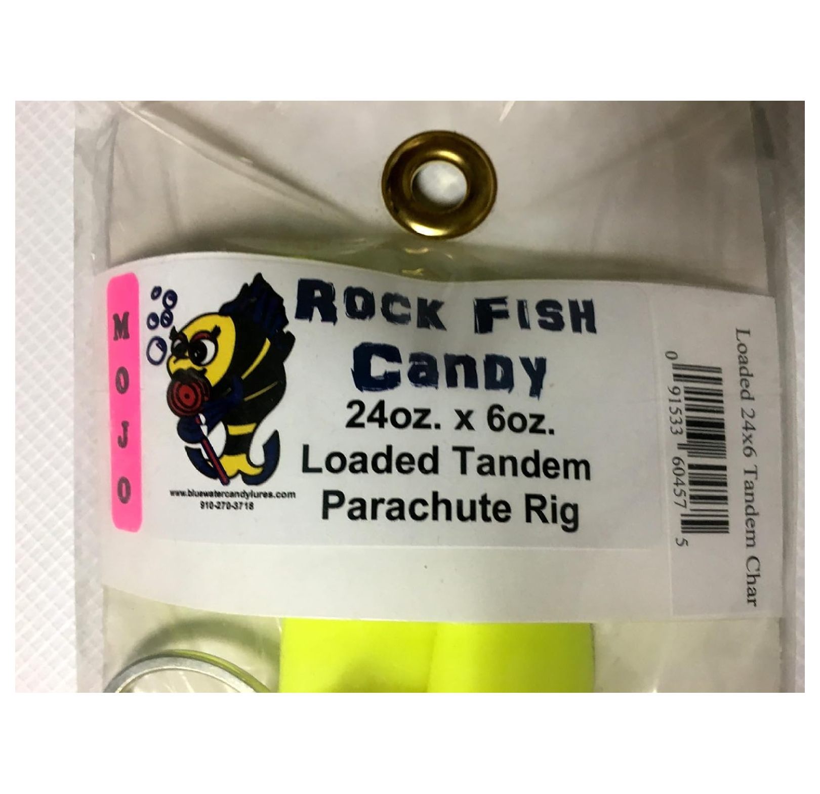 Blue Water Candy Rock Fish Candy Mojo Lures | 24 Oz & 6 Oz Tandem Parachute Rigged Swimbaits (Chartreuse) - View #5