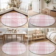 thumbnail image 4 of Round Rugs 4Ft, Pink Buffalo Plaid Round Area Rug Washable Indoor Throw Carpet, Farmhouse Modern Checkered Soft Non Slip Circle Rug for Kitchen Nursery Room Home Decor Aesthetic, 4 of 8