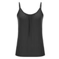 thumbnail image 4 of Camisole Tops for Women Summer Loose Vests Square Neck Camisoles Sleeveless Pleated Blouses Spaghetti Strap Tank Top Casual Solid Color Cami Swing Tops, 4 of 7
