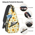thumbnail image 4 of Sunflower Dandelion Flower Sling Bag Crossbody Chest Backpack For Women Men Casual Adjustable Shoulder Daypack For Hiking Travel, 4 of 7