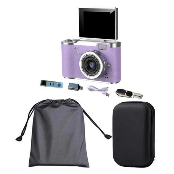 Cámara digital,Cámara digital 4K para fotografía,48 MP,720p,1080p,Cámara para vlogging con pantalla abatible de 180 degree y zoom digital de 8x,Pantalla de 2,4 pulgadas,filtros integrados,modo
