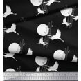 thumbnail image 2 of Soimoi Modal Satin Fabric Bamboo Tree,Moon & Stork Bird Print Fabric by The Yard 42 Inch Wide, 2 of 3