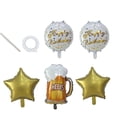 thumbnail image 5 of BalsaCircle 5 Gold White Round Beer Mug Stars Happy Birthday Mylar Foil Balloons Set Party Events Decorations, 5 of 8