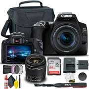 Canon EOS 250D / Rebel SL3 DSLR Camera with 18-55mm Lens (Black) + Creative Filter Set, EOS Camera Bag + Sandisk Ultra 64GB Card + Electronics Cleaning Set, And More (International Model)
