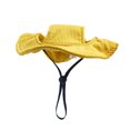 thumbnail image 2 of Gorro para perro con orejas de rocío, bonito gorro de pescador para mascotas, parasol, protector solar Corgi, gorro amarillo pequeño, 2 of 6