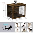 thumbnail image 4 of Dog Crate Furniture with Cushion, Wooden Dog Crate with Double Doors, Dog Furniture, Dog Kennel Indoor for Small/Medium/Large Dog，End Table, Small, 27.2" L, Rustic Brown, 4 of 5