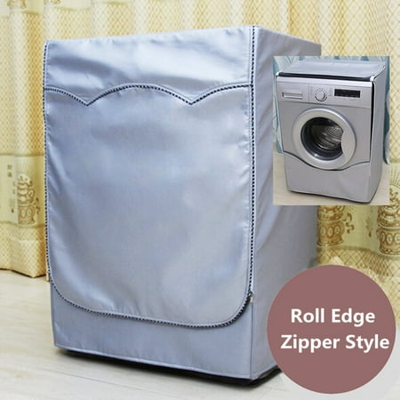 Washer Machine Cover Meigar washing machine waterproof cover for front load washer/dryer protector with zipper silver dustproof ()