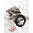 thumbnail image 3 of YooGuoGuo Women's Round Buckle Elastic Straw Belts Boho Waist Belt, 3 of 3