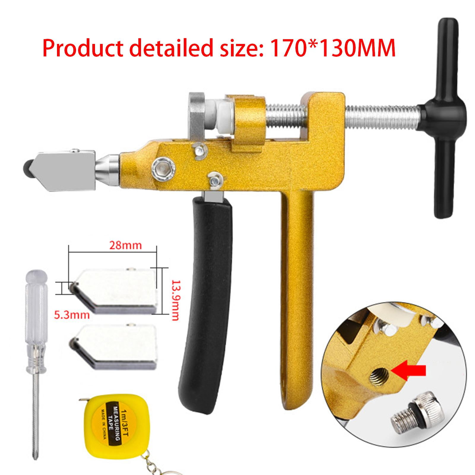 Glass Tile Cutter Breaker, Glass Ceramic Cutting Tool, DIY Cutting Breaking, Mirror Durable Portable 3 in 1 Glass Cutter Manual Tile Cutter