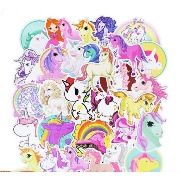 Divine Kids 30 Unicorn Themed Waterproof Stickers Set for decorating