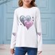 thumbnail image 5 of Blusas y camisas de manga larga con cuello redondo CUHK Top estampado de cuello redondo para primavera y verano Jersey informal Camisa básica de manga larga para niños y niñas Blusa de poliéster para, 5 of 6