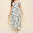 thumbnail image 4 of Zorckvet Dresses for Women Flowy off the Shoulder Trendy Long Short Sleeve A Line Plus Size Womens Dress Fashion, 4 of 9