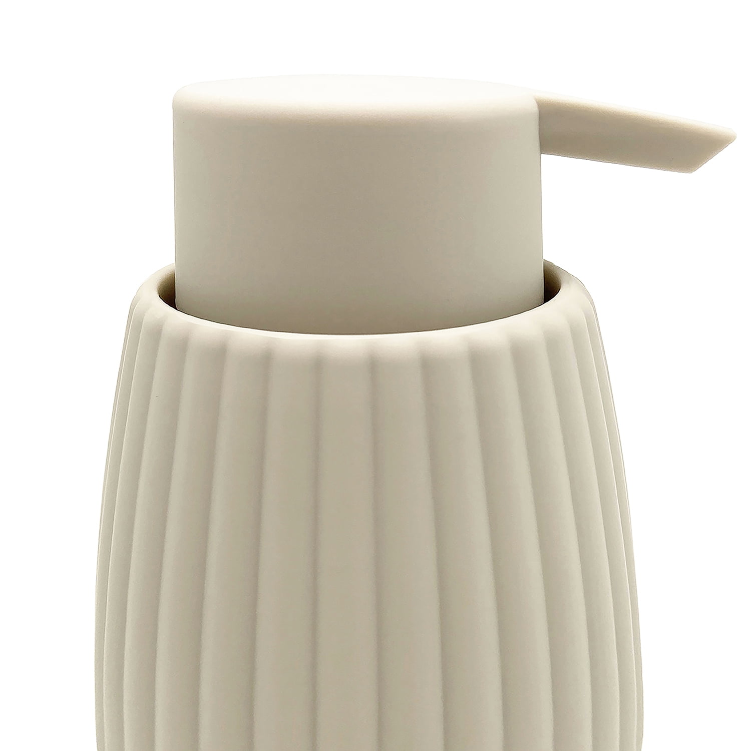 Mainstays Rubberized Plastic Ribbed Soap Pump, Beige
