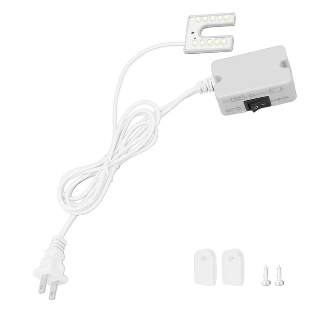 Luz para máquina de coser, 10 cuentas LED, luz natural brillante, lámpara de cuello de cisne con base magnética, enchufe estadounidense de 110-250V