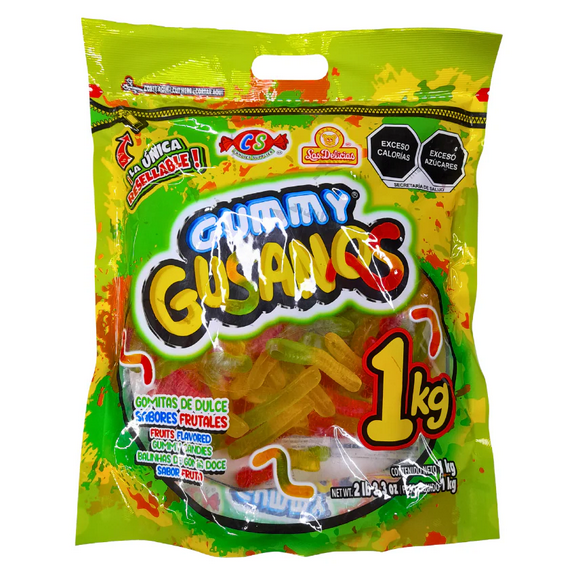 Las Delicias Gummy Worms Gusanos 1kg - 2.2lbs