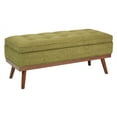 thumbnail image 1 of Katheryn Storage Bench in Green Fabric with Light Espresso Legs, 1 of 7