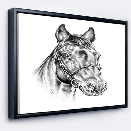 - DESIGN ART Designart 'Freehand Horse Head Pencil Drawing' Animal Framed Canvas Art Print