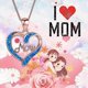 thumbnail image 2 of Collar con colgante con la letra MOM en forma de corazón como regalo significativo para el Día de la Madre - Oro rosa - Código de producto 33768 Oro rosa, 2 of 5