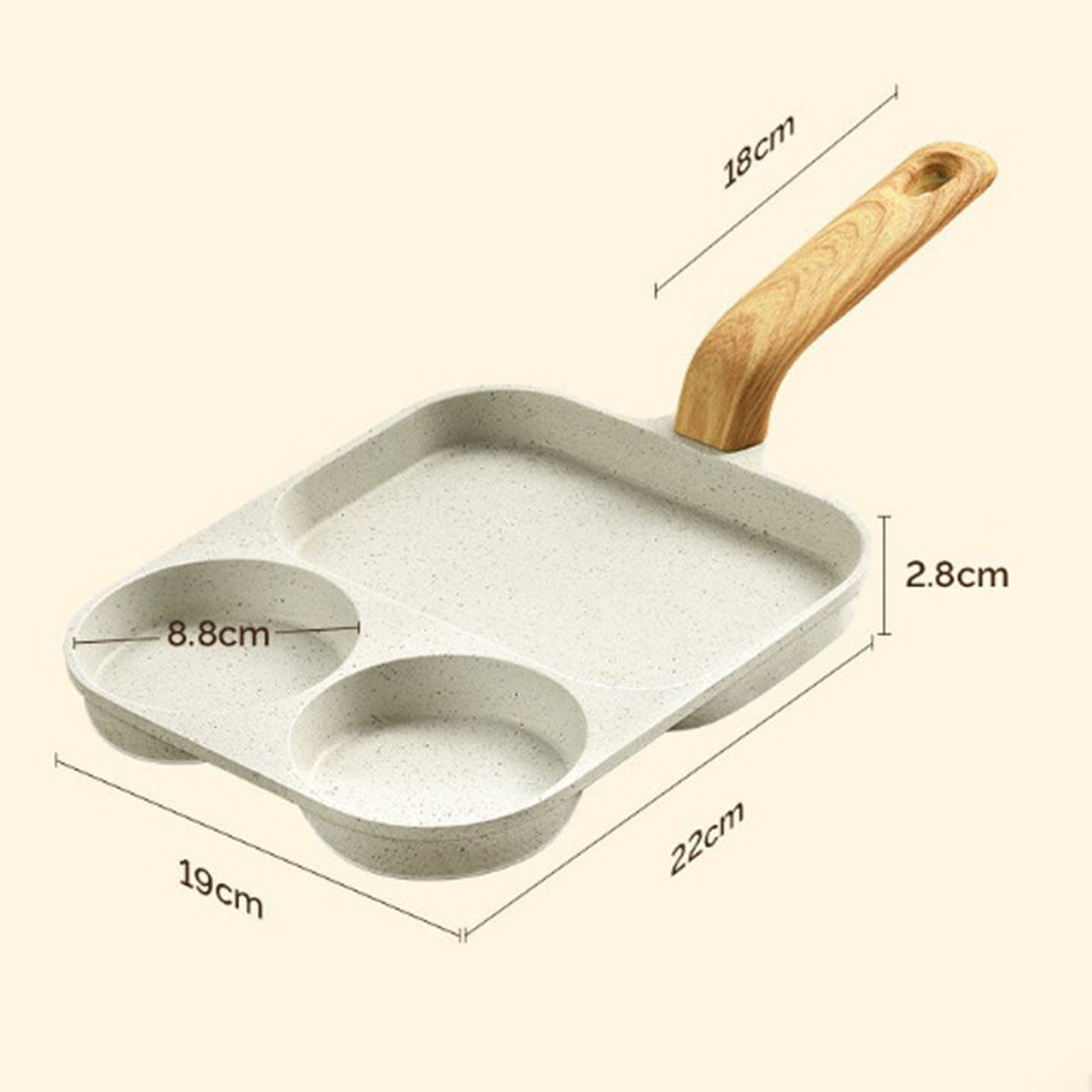3 in 1 Non Stick Divided Frying Pan with Multiple Cooking Sections for Eggs, Pancakes and Grilling, an Easy Clean Breakfast Skillet Suitable for Household Kitchens Using Gas Stove or, HAODEJW