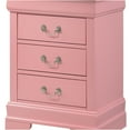 thumbnail image 2 of JERFIT 3-Drawer Pink Nightstand, No Assembly Required, Compact Bedside Table with Storage, 2 of 7