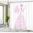 thumbnail image 5 of Ambesonne Love Shower Curtain, Cartoon with Butterflies Gown, 69"Wx70"L, Pink and White, 5 of 5
