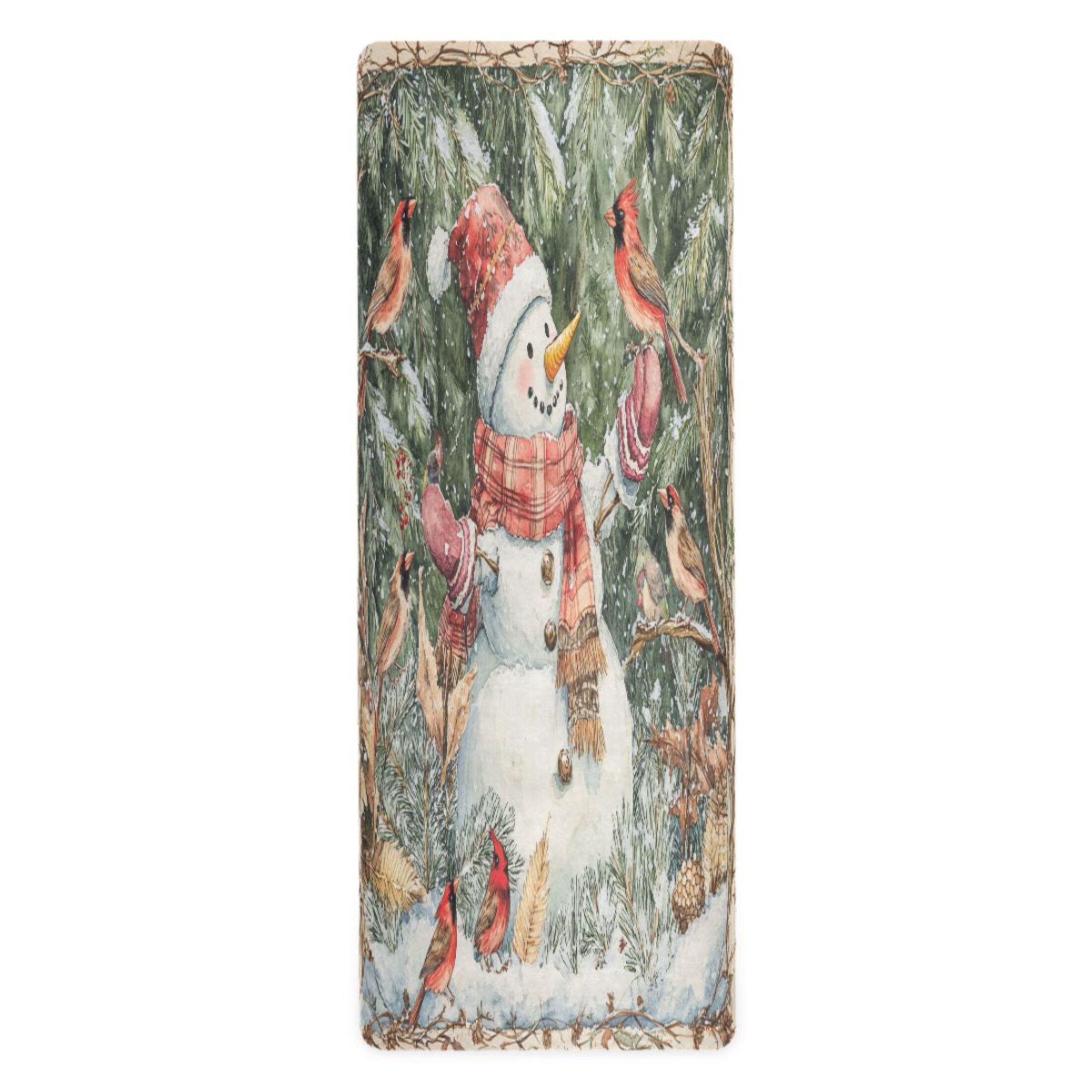BZSMCE Yoga Mat Women Whimsical Snowman Painting Fitness Mat