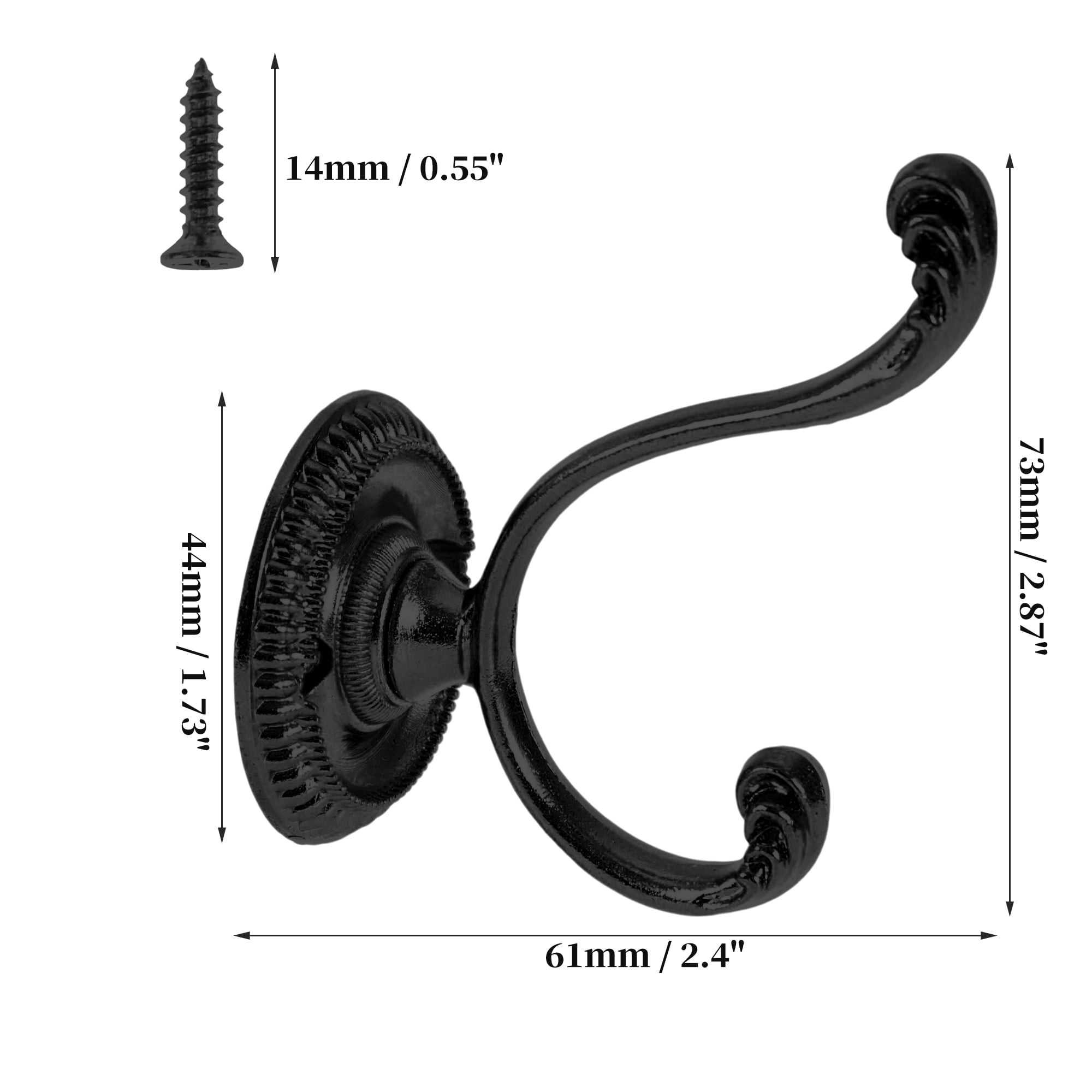 Unique Bargains 4 Pcs Clothes Hooks Door Hooks Vintage Wall Coat Hooks Hat Hooks
