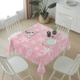 thumbnail image 6 of Pink White Snowflake Christmas Table Cloth Waterproof Tablecloths, Winter Xmas Snowflakes Tablecloth Dining Table Cover for Kitchen Party Tabletop Outdoor, Square Tablecloth 54x54 Inch, 6 of 9
