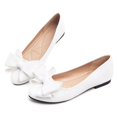 thumbnail image 4 of Zapatos de bailarina WENJIAZHIZHI para mujer, punta redonda, color blanco, talla 10, 4 of 7