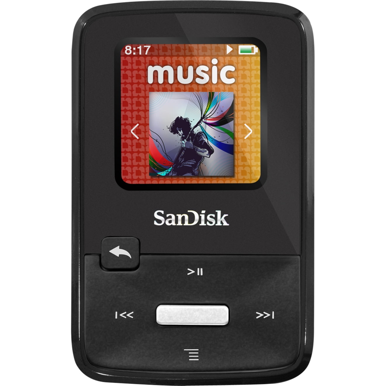 Renewed Black With LCD Screen and MicroSDHC Card Slot SanDisk Clip Sport 4GB MP3 Player 