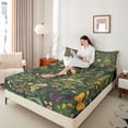 thumbnail image 4 of Manfei Flying Gradient Butterflies 4pcs Bed Sheets for Girls Female Teens,Chic Flowers King Sheets,Spring Graden Super Cozy Sheet Set,Luxury Bedroom Decor, 4 of 7